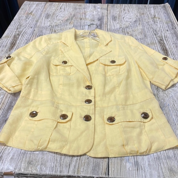 Chicos Womens Blazer Size:1 (m)Yellow - Picture 1 of 6